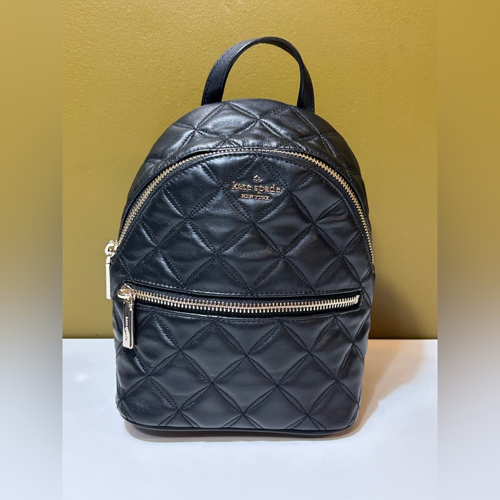 Kate Spade Black Quilted Mini Backpack